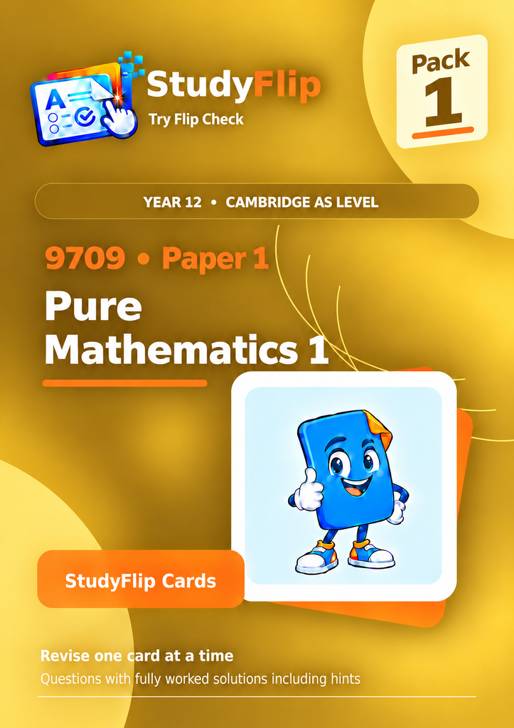 9709 Pure Mathematics - Paper 1