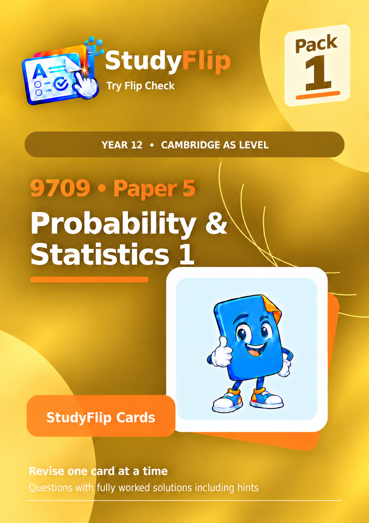 9709 AS Probability & Statistics - Paper 5